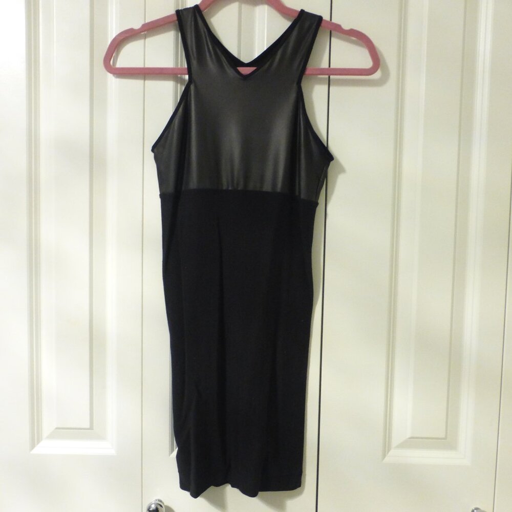 BEBE black stretchy bodycon mixed texture mini dress